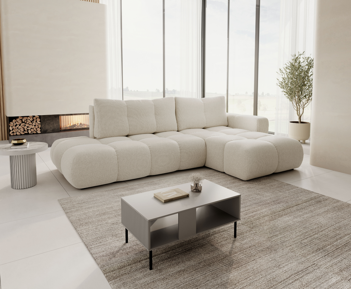 Divano letto angolare in tessuto cinigliato Vienna 286x177 cm