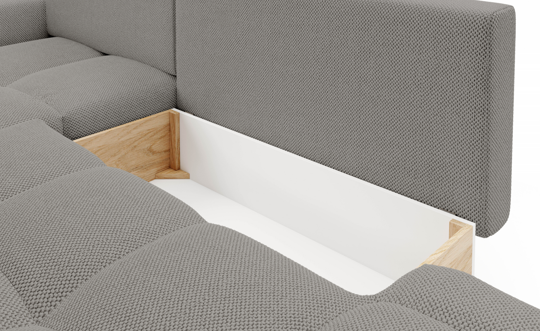 Divano letto angolare in tessuto cinigliato Vienna 286x177 cm