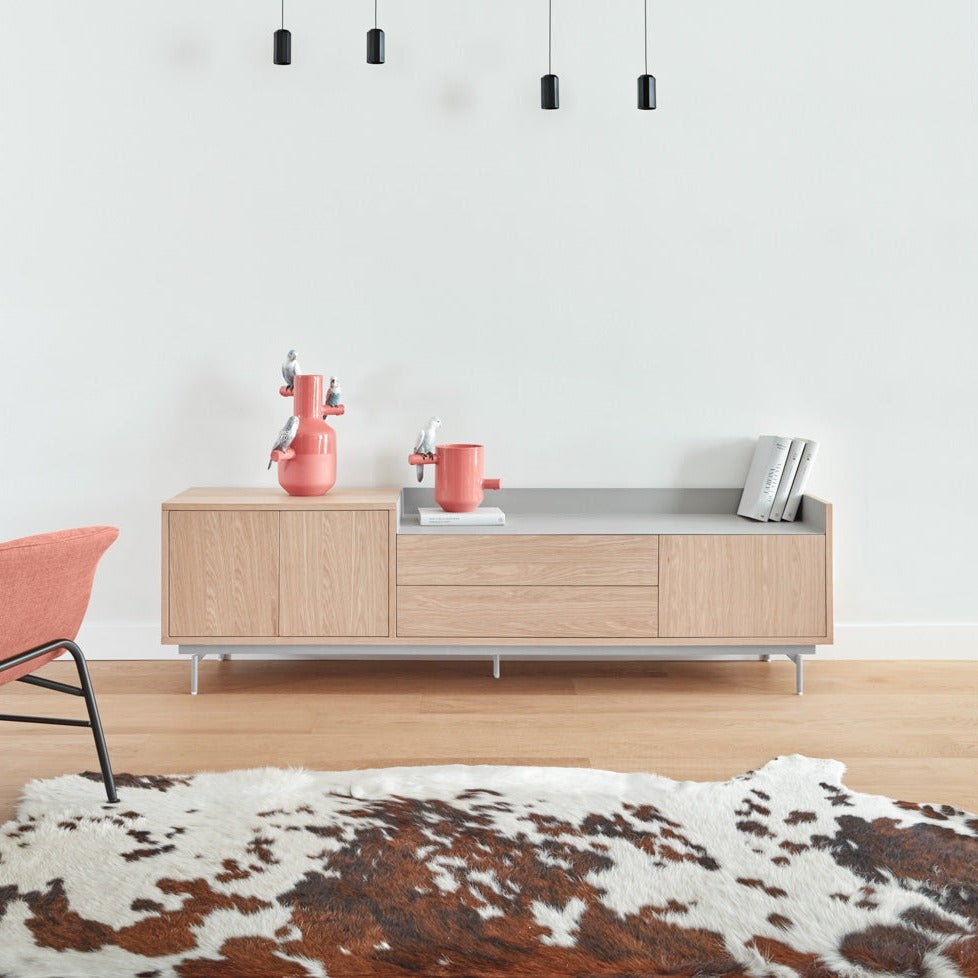 Mobile TV rovere/grigio chiaro Valley di Teulat 180x40 cm