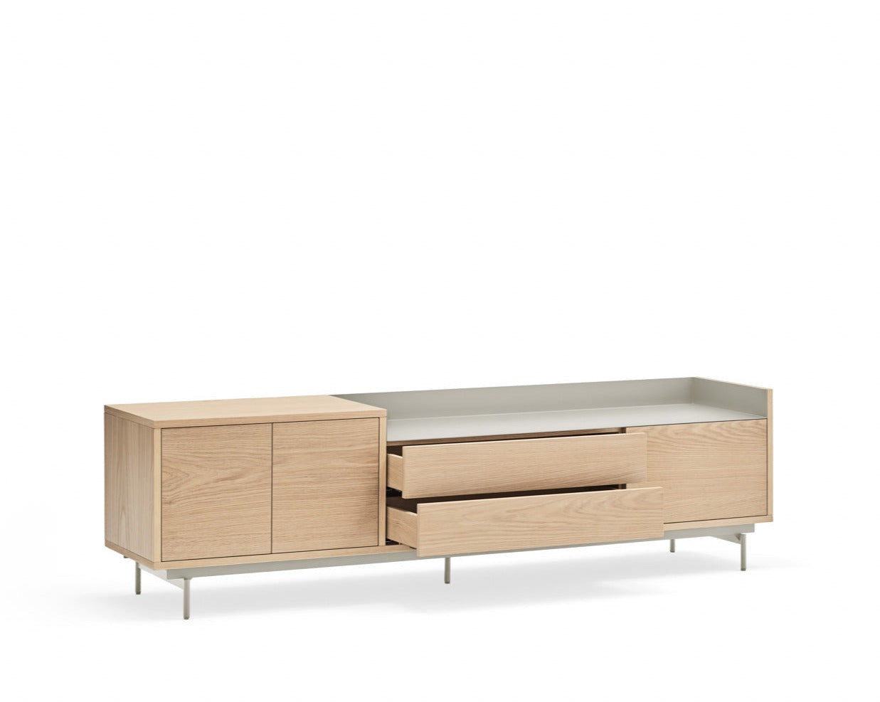 Mobile TV rovere/grigio chiaro Valley di Teulat 180x40 cm