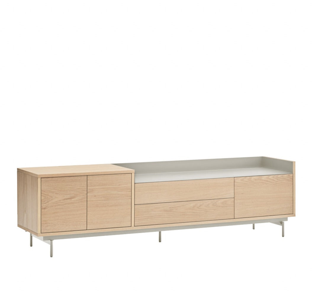 Mobile TV rovere/grigio chiaro Valley di Teulat 180x40 cm