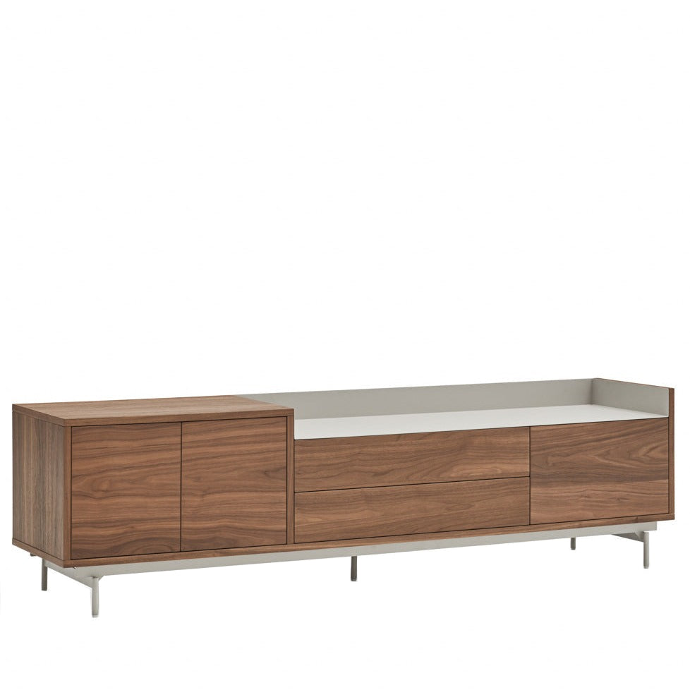 Mobile TV noce/grigio chiaro Valley di Teulat 180x40 cm