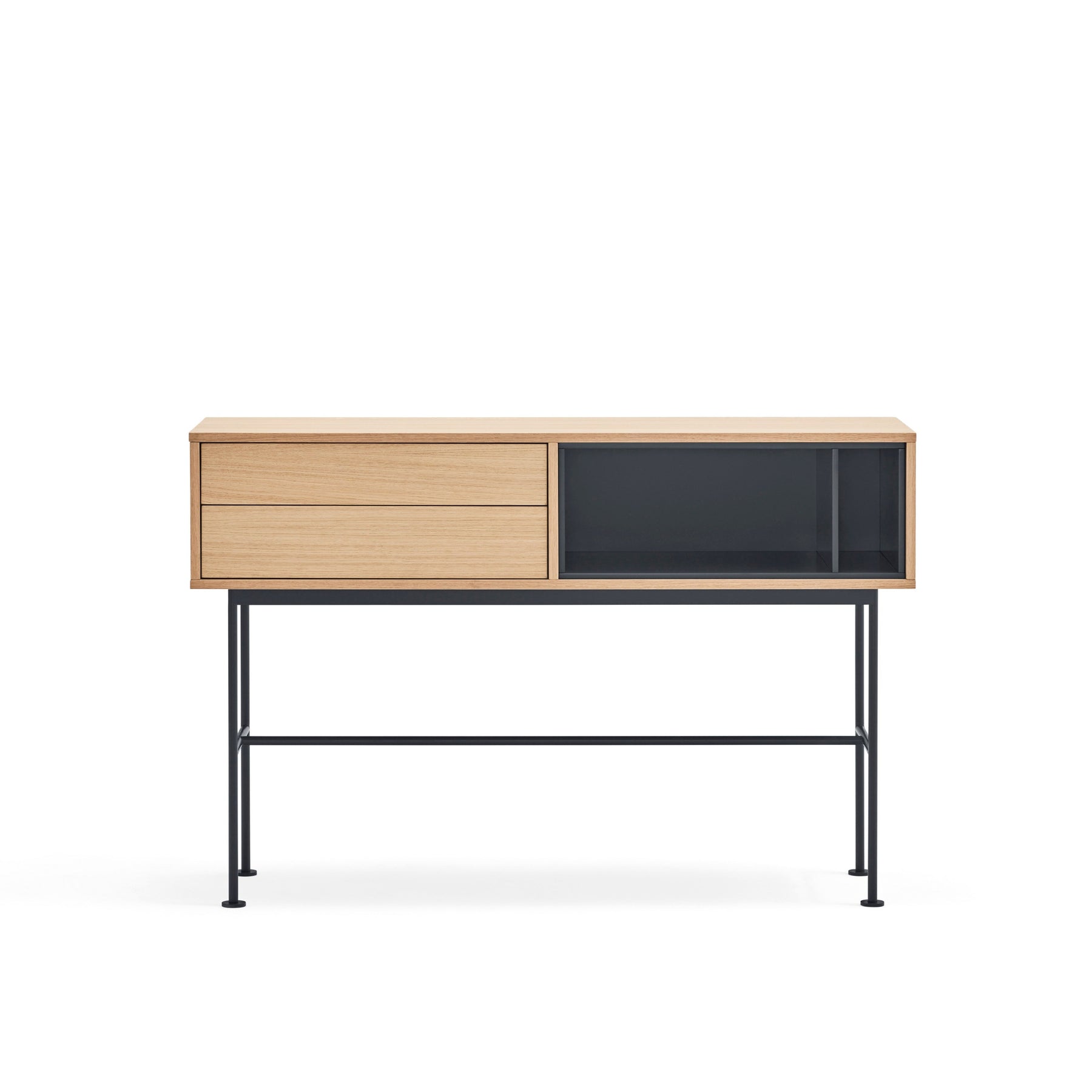 Consolle 2 cassetti quercia grigio antracite Yoko di Teulat 120x80 cm