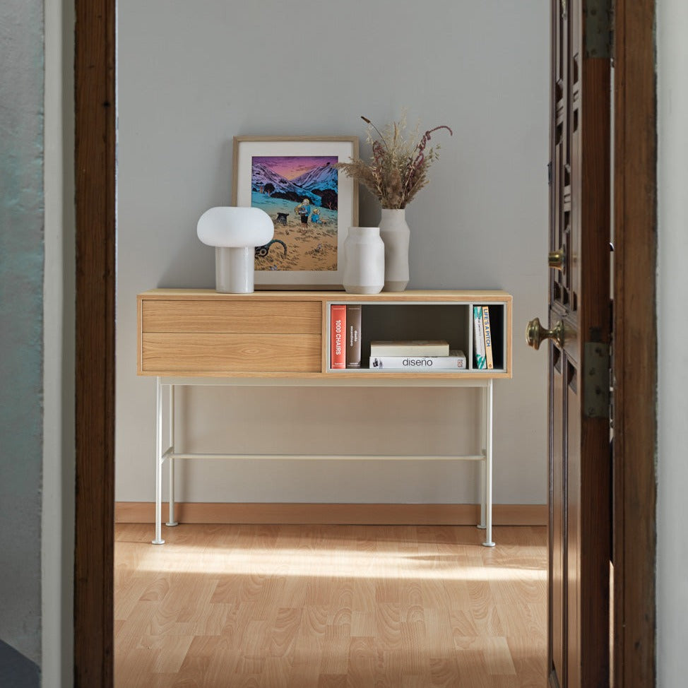 Consolle 2 cassetti quercia crema Yoko di Teulat 120x80 cm