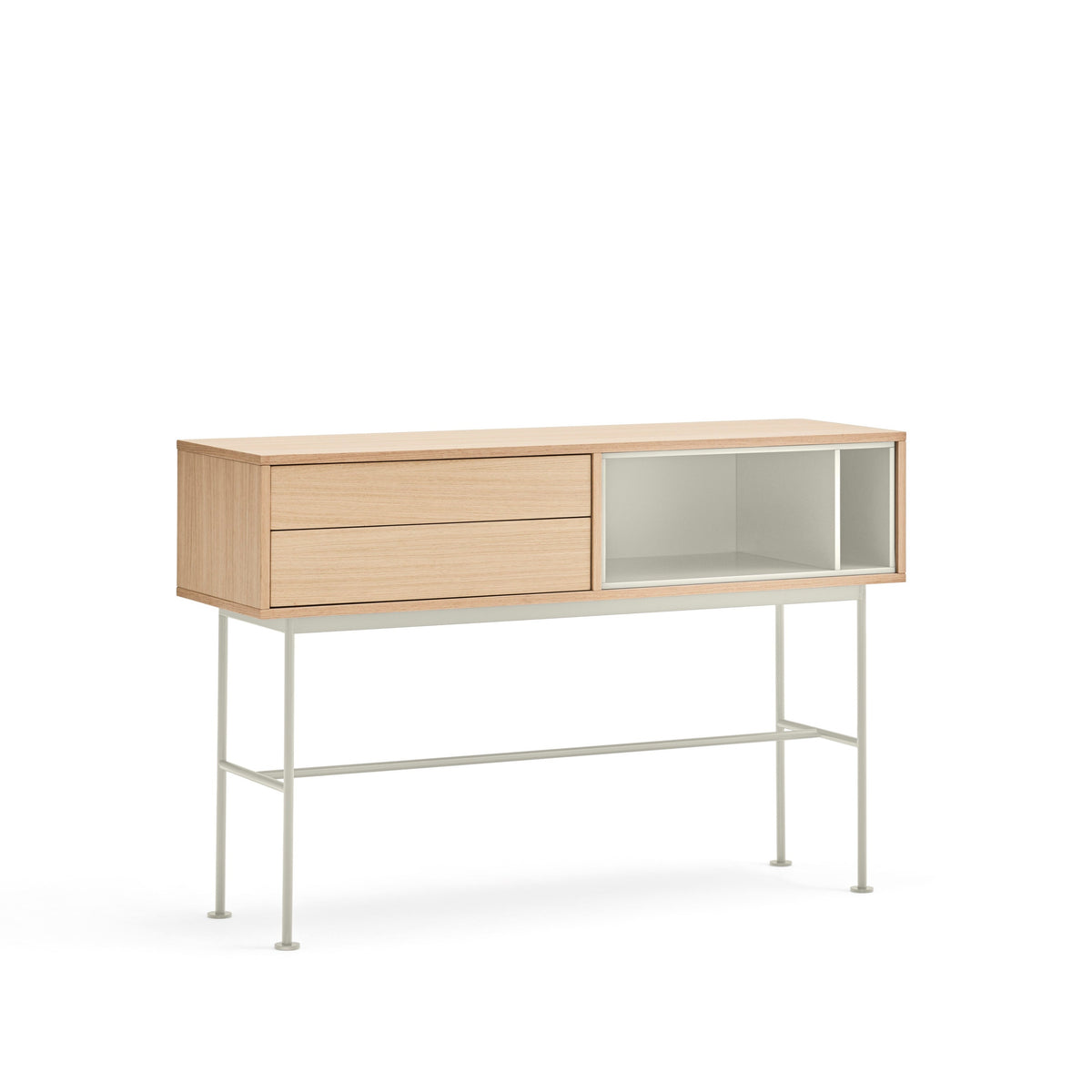 Consolle 2 cassetti quercia crema Yoko di Teulat 120x80 cm