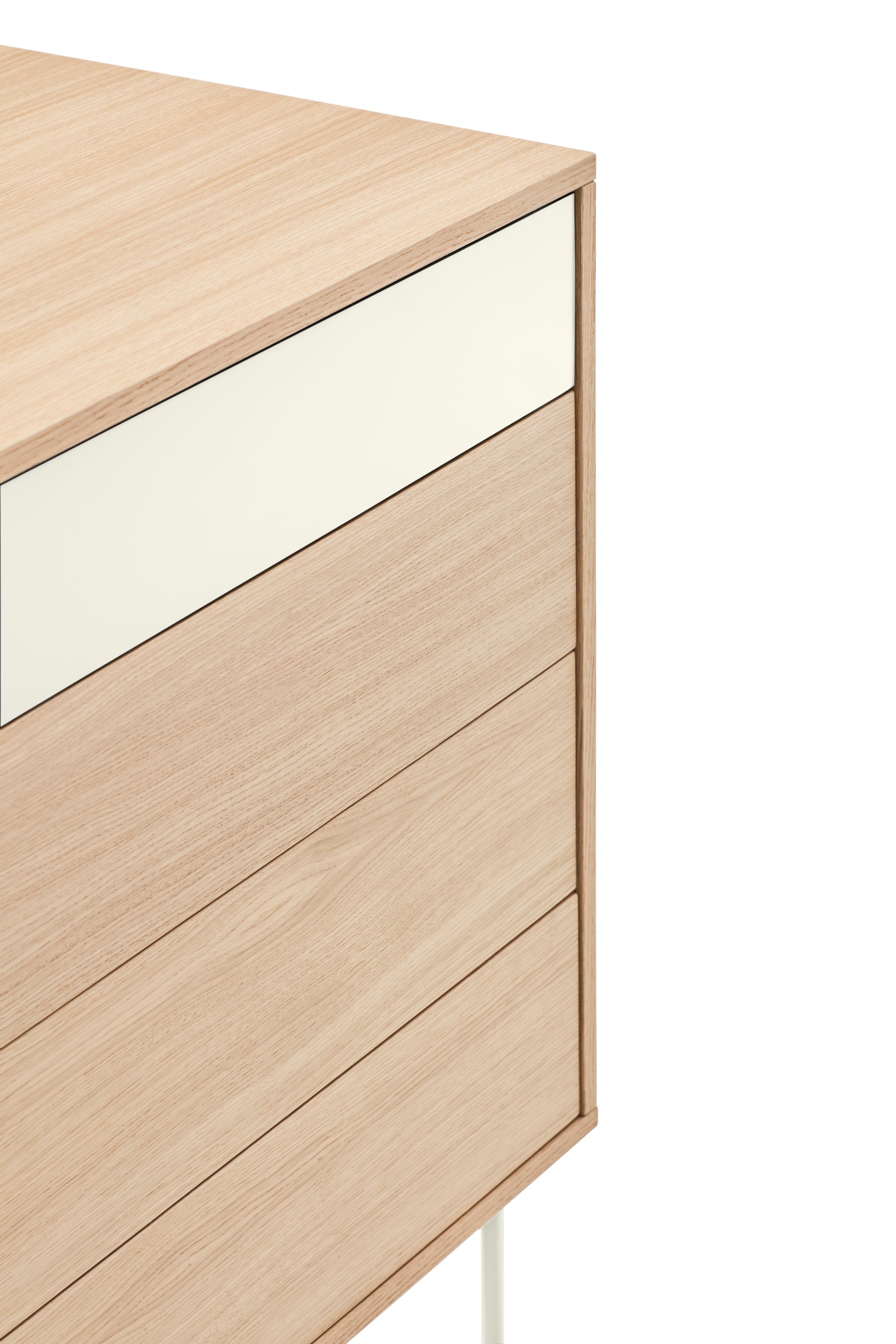 Cassettiera 4 cassetti quercia crema Yoko 90x91 cm