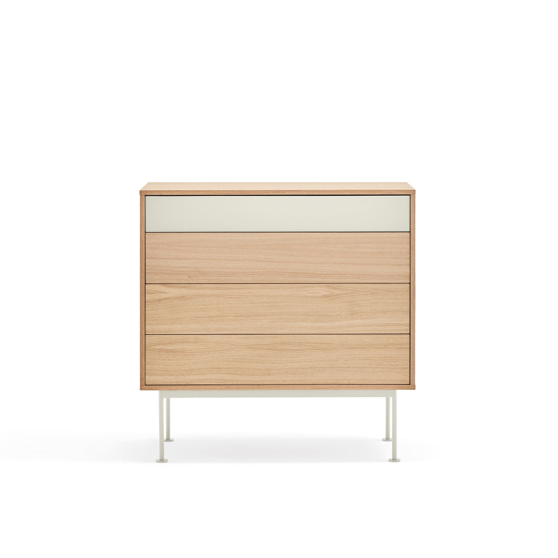 Cassettiera 4 cassetti quercia crema Yoko 90x91 cm