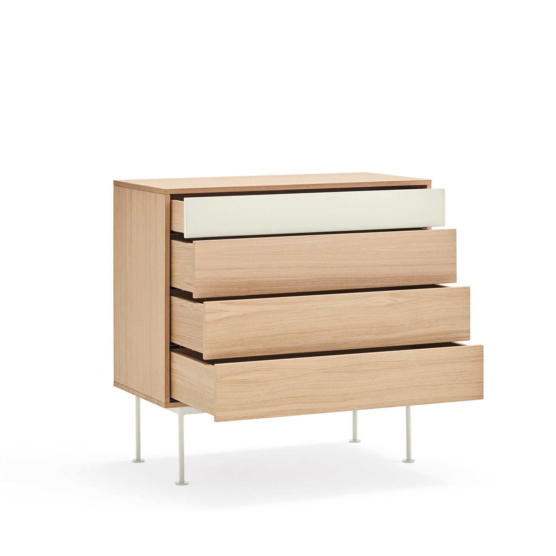 Cassettiera 4 cassetti quercia crema Yoko 90x91 cm