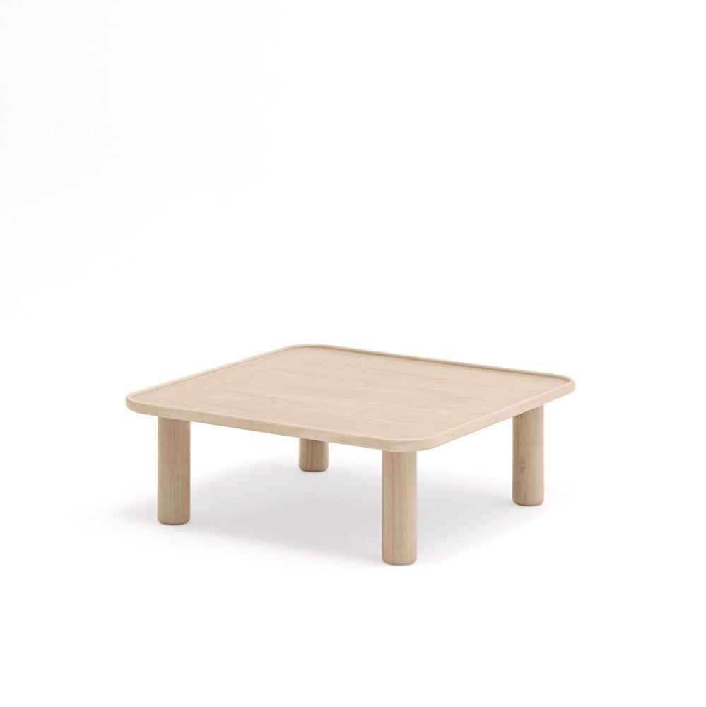 Set tavolini in legno naturale Nest di Teulat 79x79 h31 cm