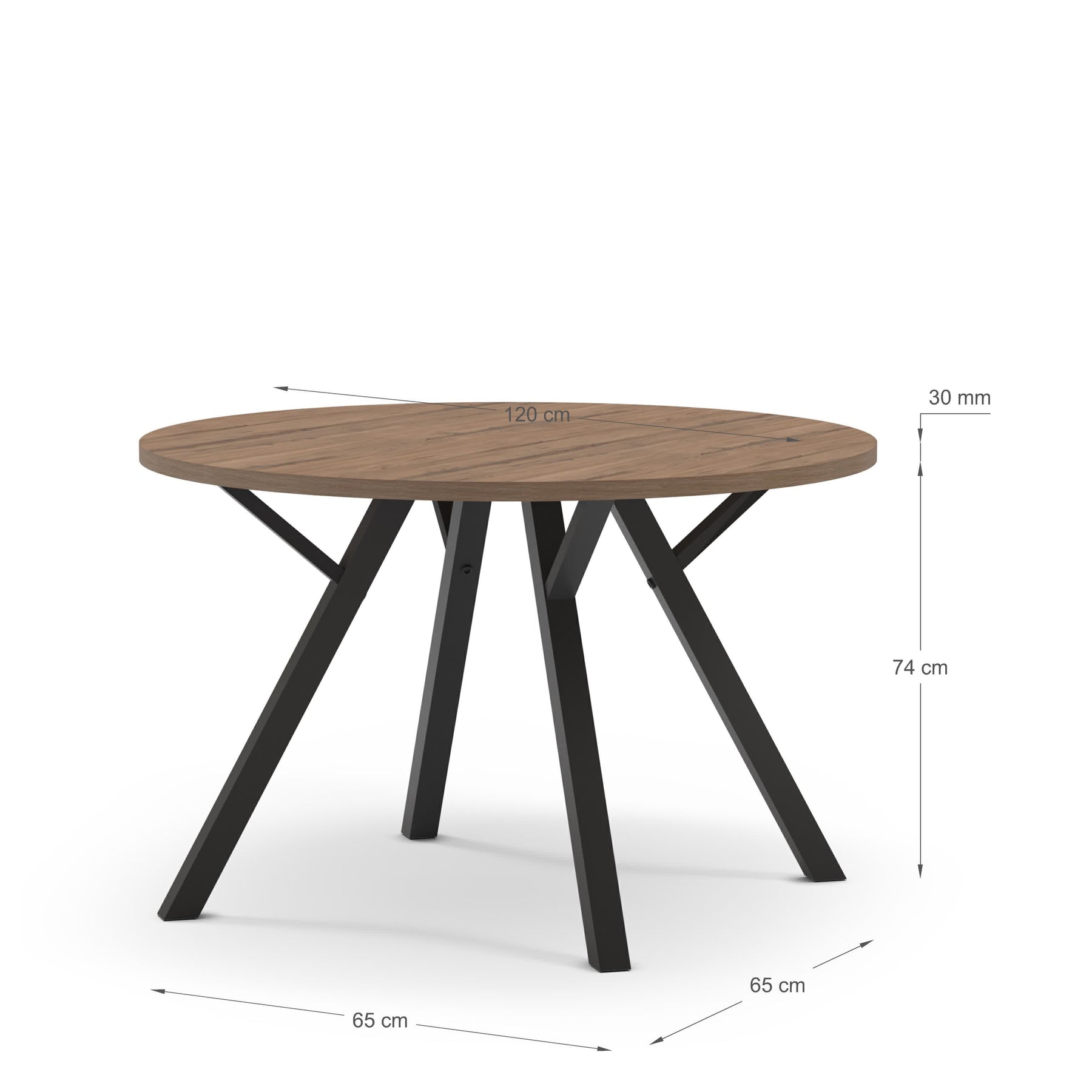 Tavolo rotondo per 4 persone Atlantide 120x77 cm