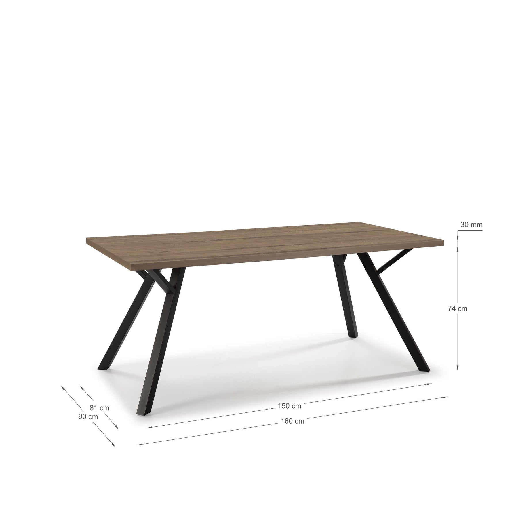 Tavolo rettangolare in legno per 6/8 persone Paola 160x90 cm