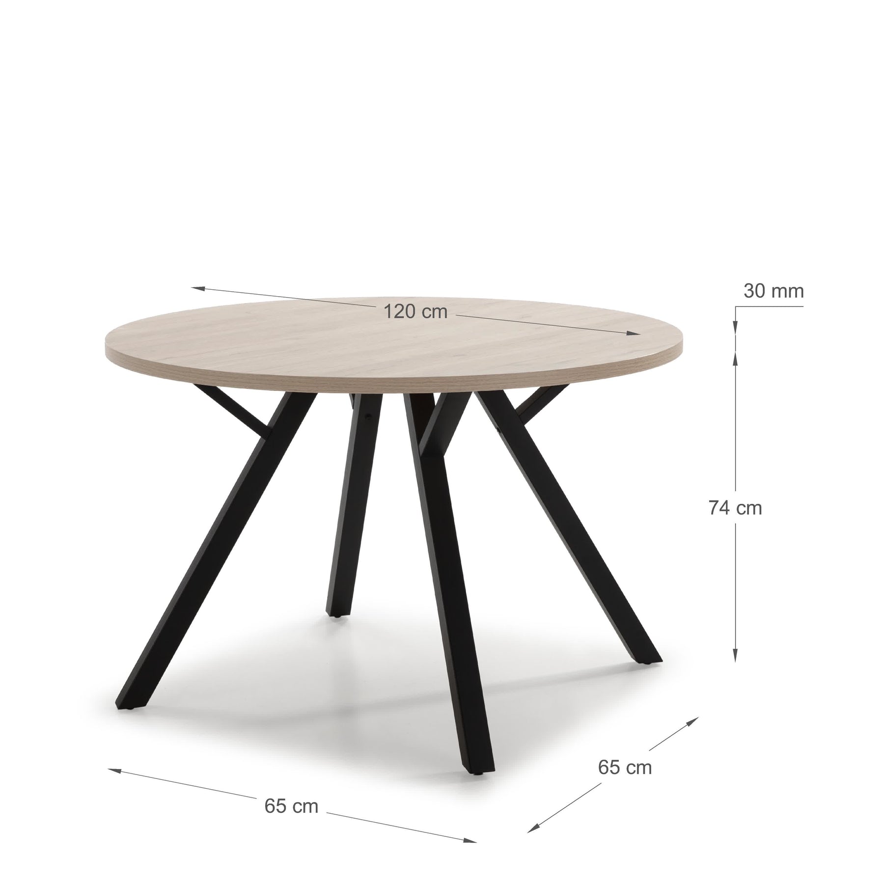 Tavolo rotondo per 4 persone Atlantide 120x77 cm