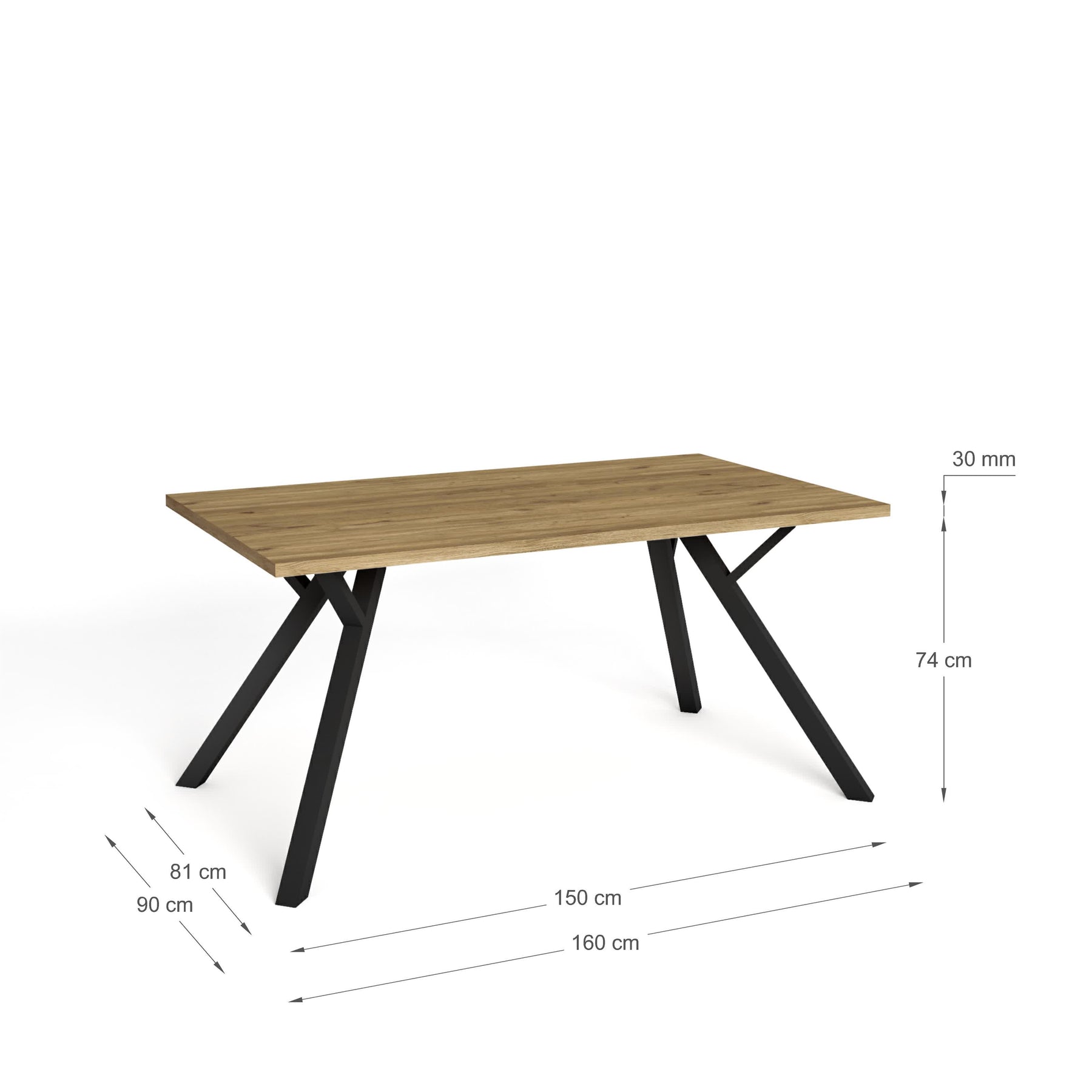 Tavolo rettangolare in legno per 6/8 persone Paola 160x90 cm