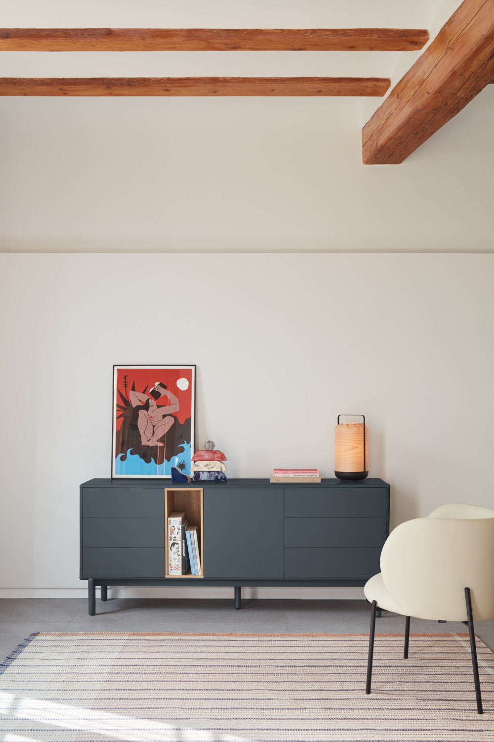 Madia 6 cassetti 1 anta Corvo di Teulat 180x40 cm