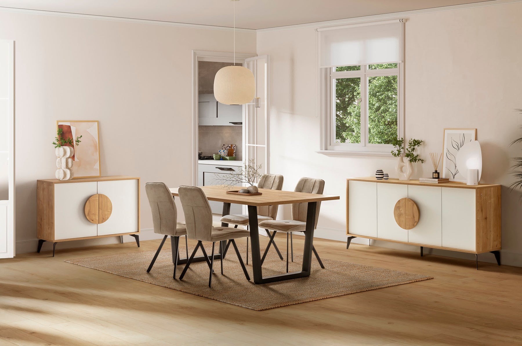 Tavolo rettangolare per 6/8 persone rovere Francy 180x100 cm
