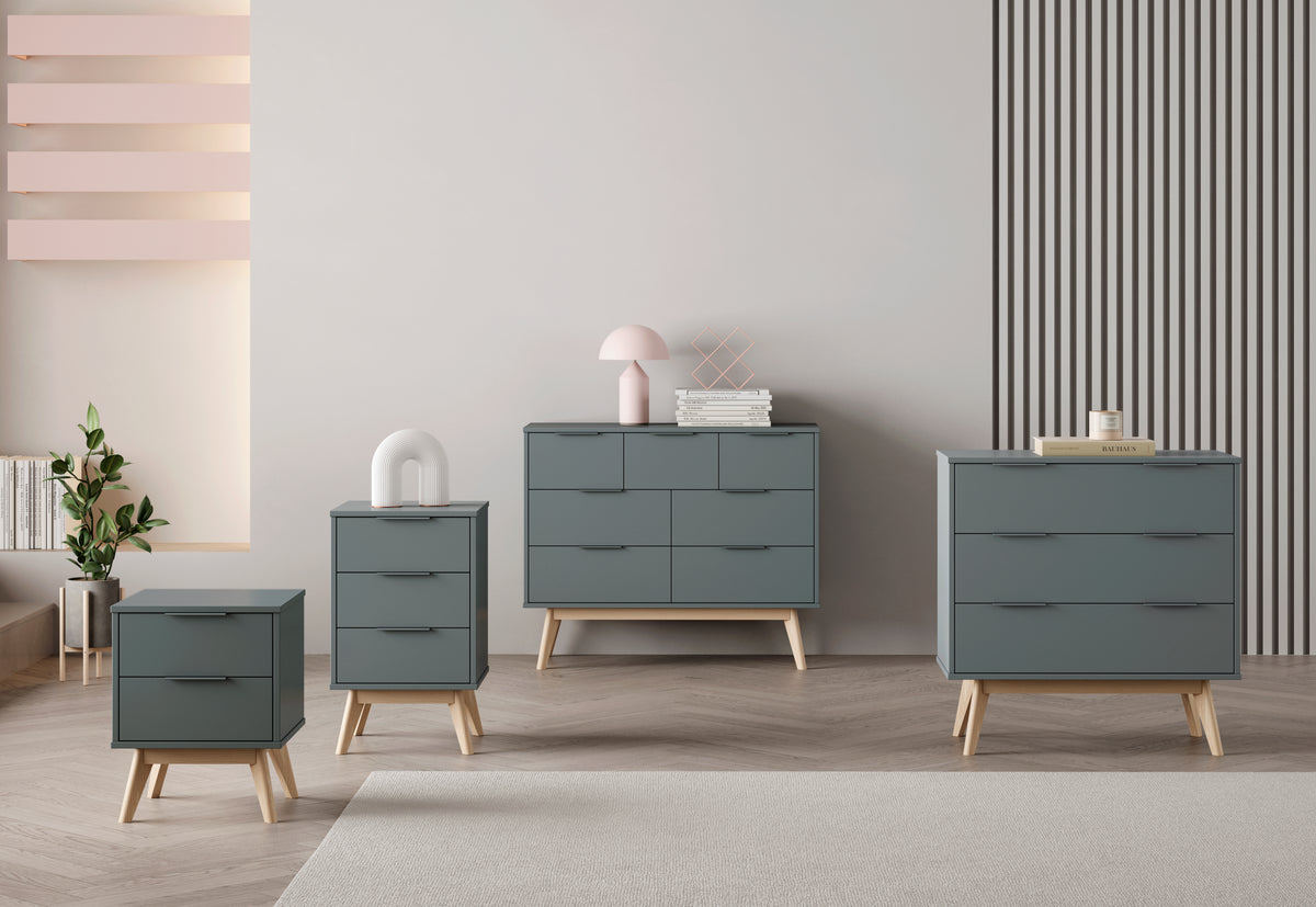 Comodino con 2 cassetti Aurora 40x53 cm