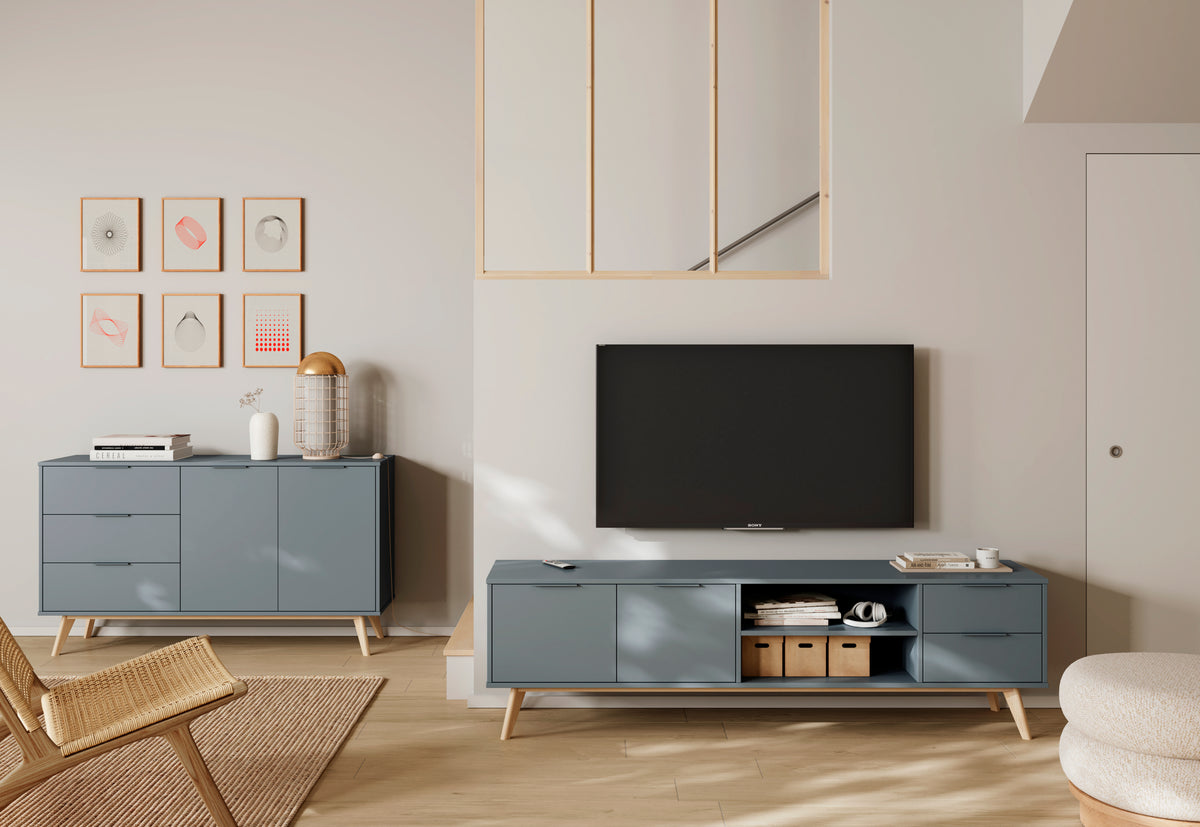 Credenza 2 ante e 3 cassetti Nordica 140x81 cm