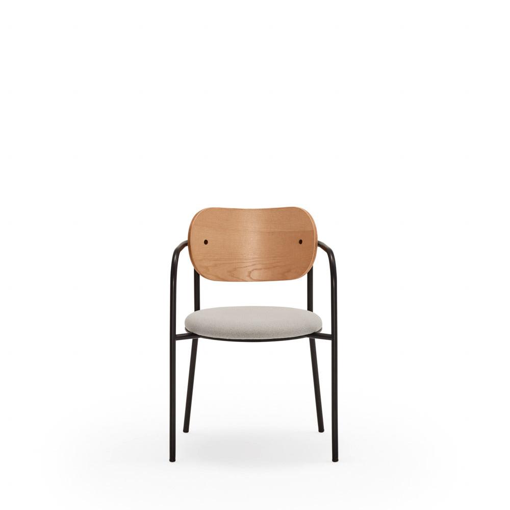 Sedia in legno e metallo nero con cuscino Eclipse di Teulat 55x50 h47 cm