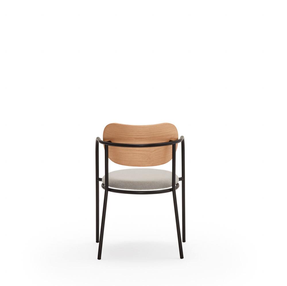 Sedia in legno e metallo nero con cuscino Eclipse di Teulat 55x50 h47 cm