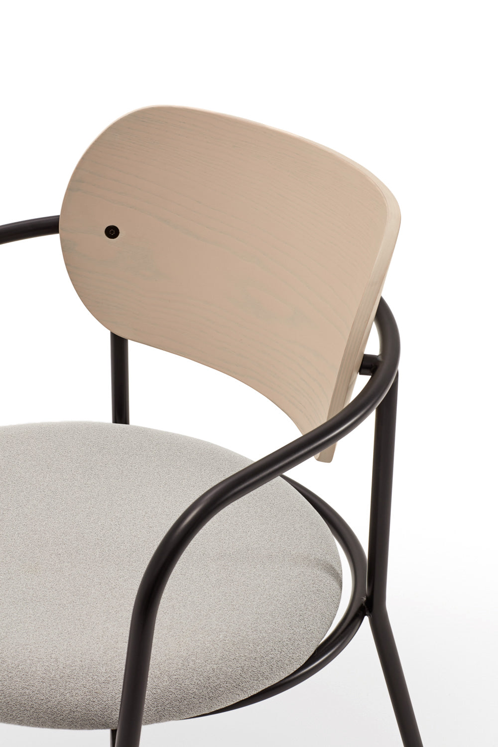 Sedia in legno e metallo nero con cuscino Eclipse di Teulat 55x50 h47 cm