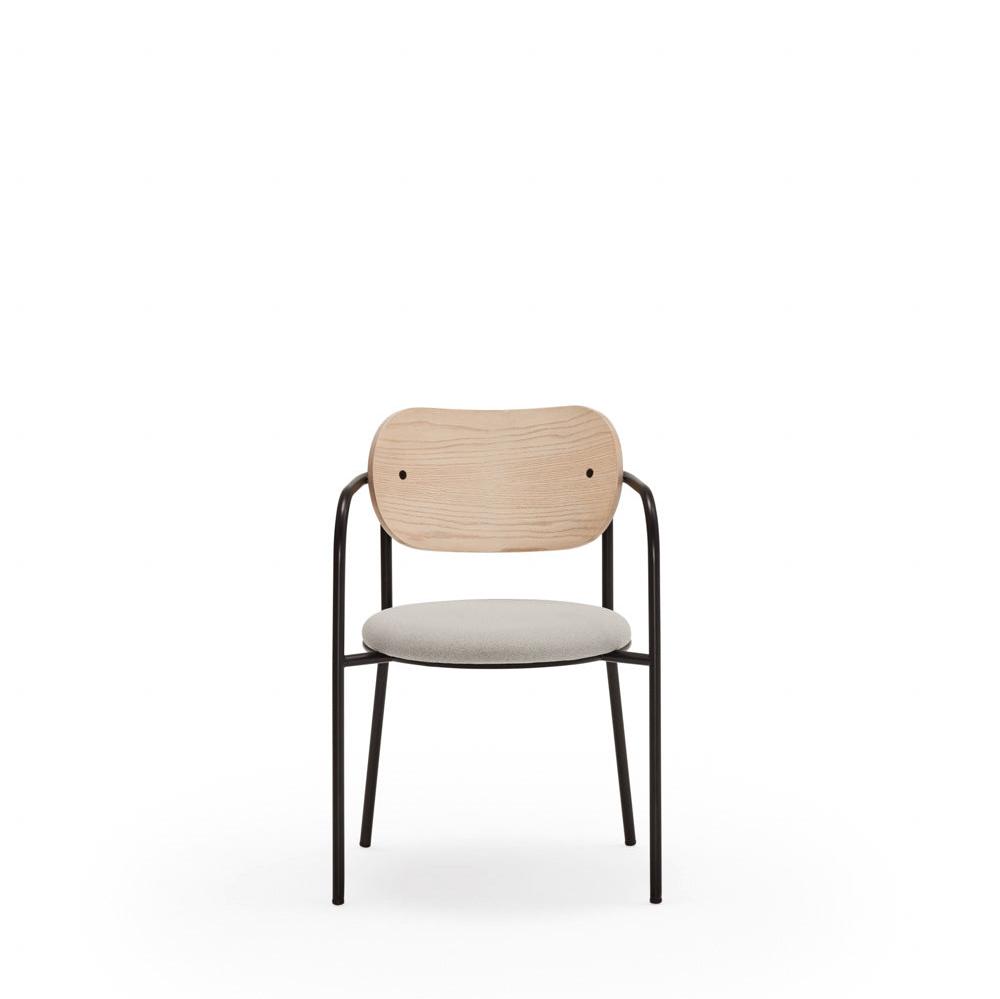 Sedia in legno e metallo nero con cuscino Eclipse di Teulat 55x50 h47 cm