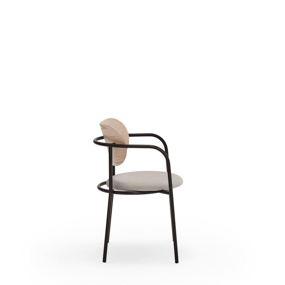Sedia in legno e metallo nero con cuscino Eclipse di Teulat 55x50 h47 cm