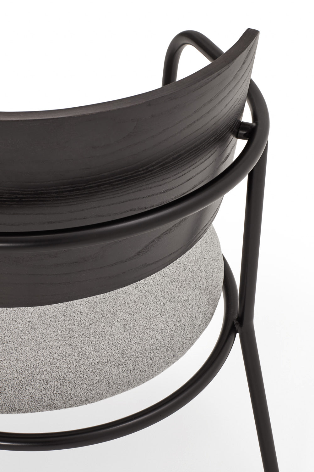 Sedia in legno e metallo nero con cuscino Eclipse di Teulat 55x50 h47 cm