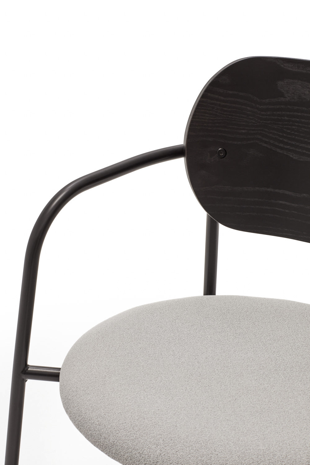 Sedia in legno e metallo nero con cuscino Eclipse di Teulat 55x50 h47 cm