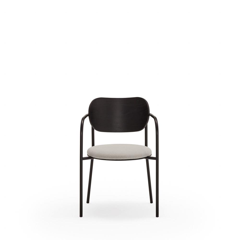 Sedia in legno e metallo nero con cuscino Eclipse di Teulat 55x50 h47 cm