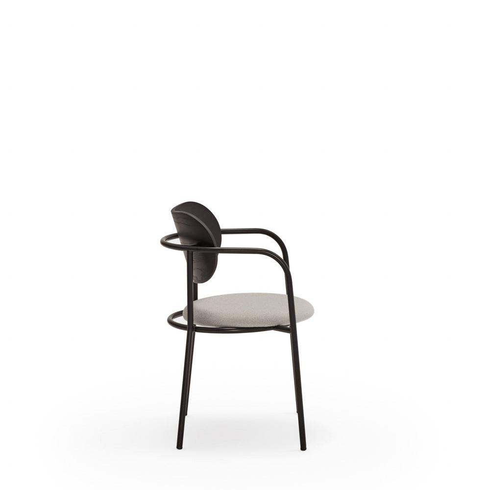 Sedia in legno e metallo nero con cuscino Eclipse di Teulat 55x50 h47 cm