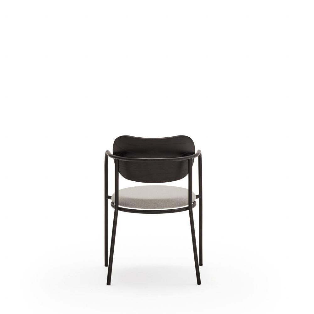 Sedia in legno e metallo nero con cuscino Eclipse di Teulat 55x50 h47 cm