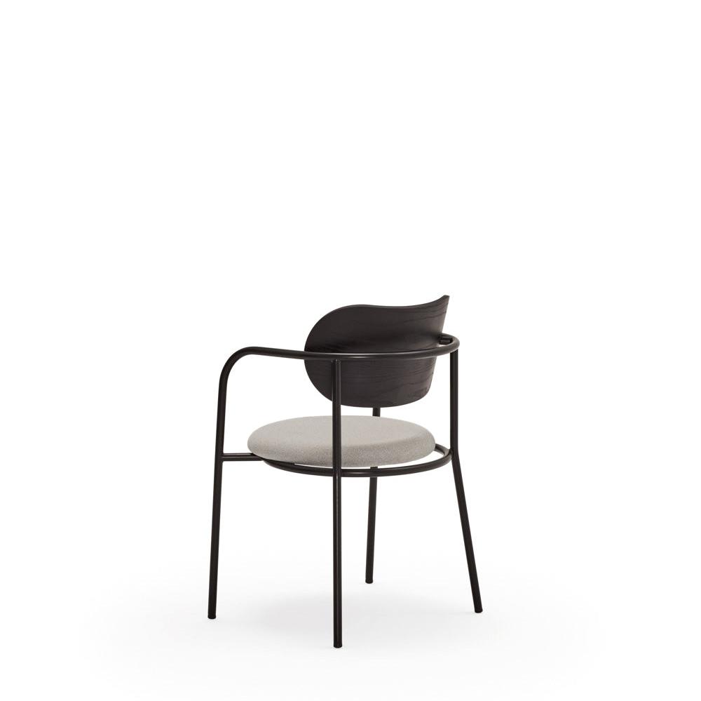 Sedia in legno e metallo nero con cuscino Eclipse di Teulat 55x50 h47 cm