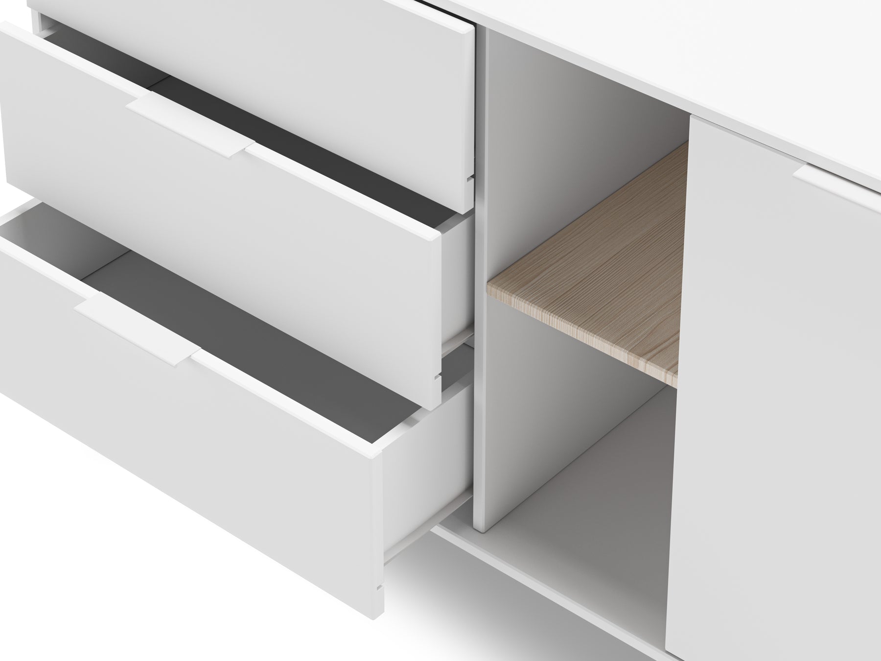 Credenza 2 ante 2 nicchie 3 cassetti Nordica 165x81 cm