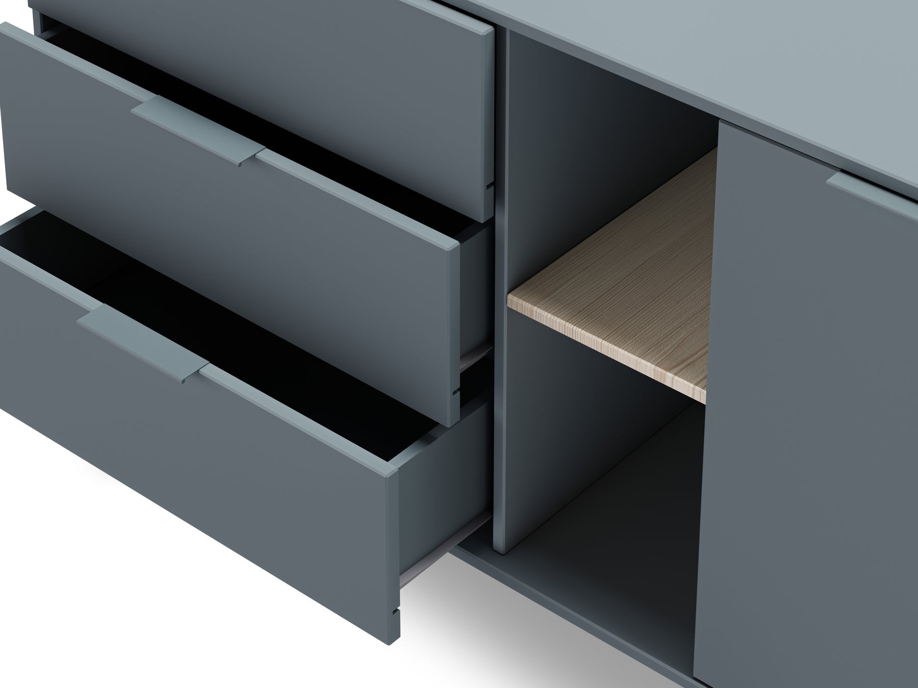 Credenza 2 ante 2 nicchie 3 cassetti Nordica 165x81 cm