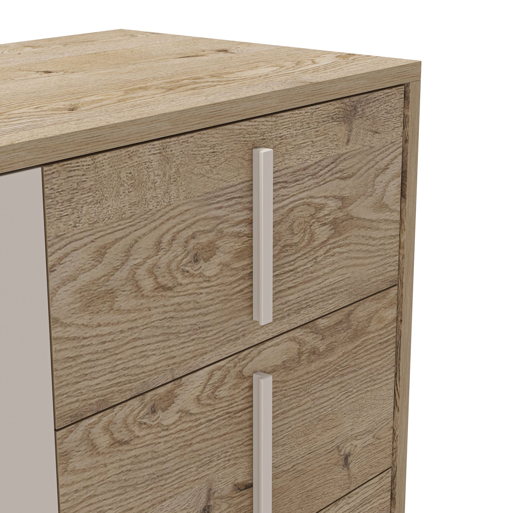 Madia 2 ante 3 cassetti rovere/grigio Molly 140x80 cm