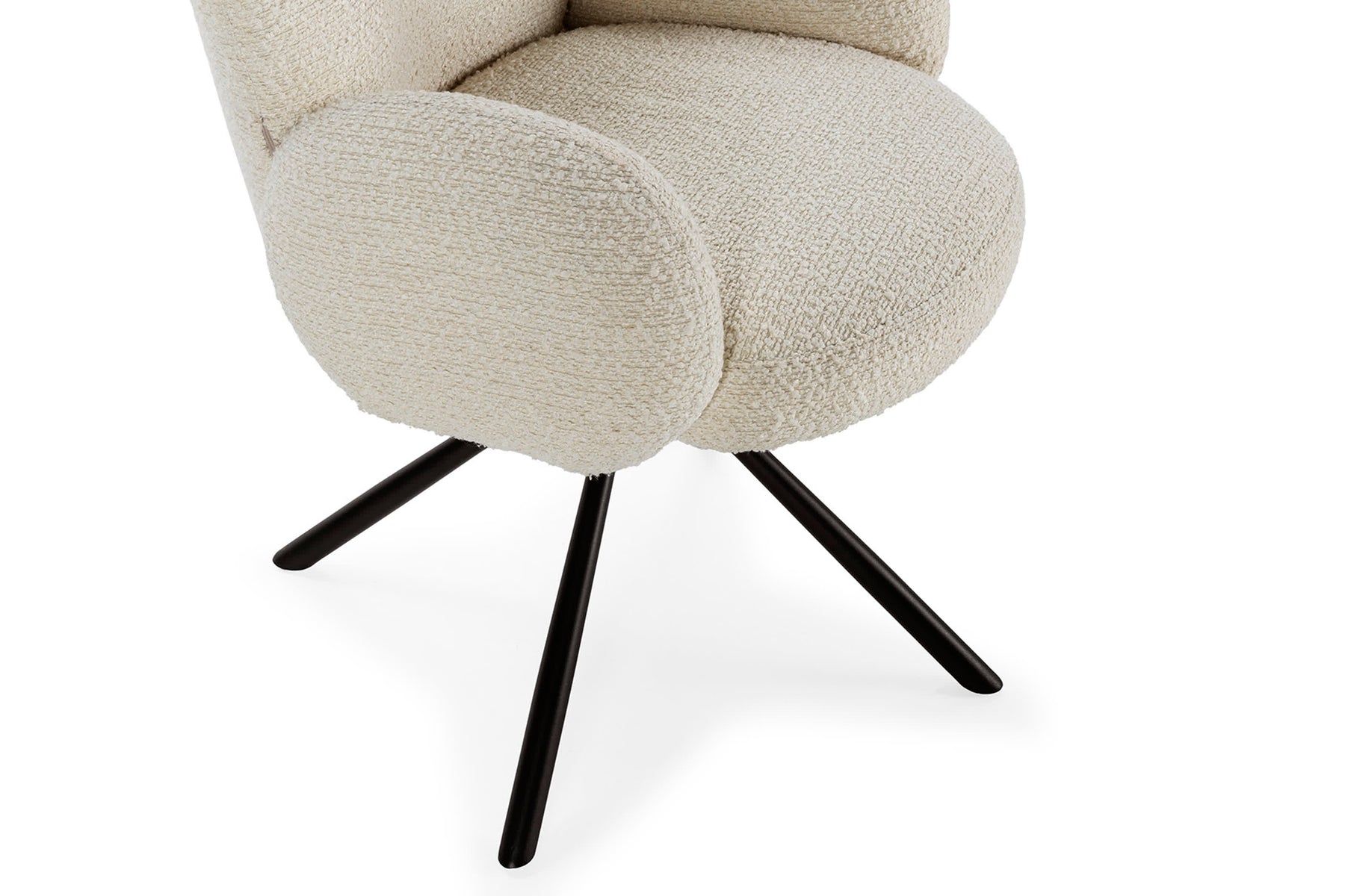 Poltrona girevole in tessuto e gambe in metallo nero Dario 49x46 h91 cm