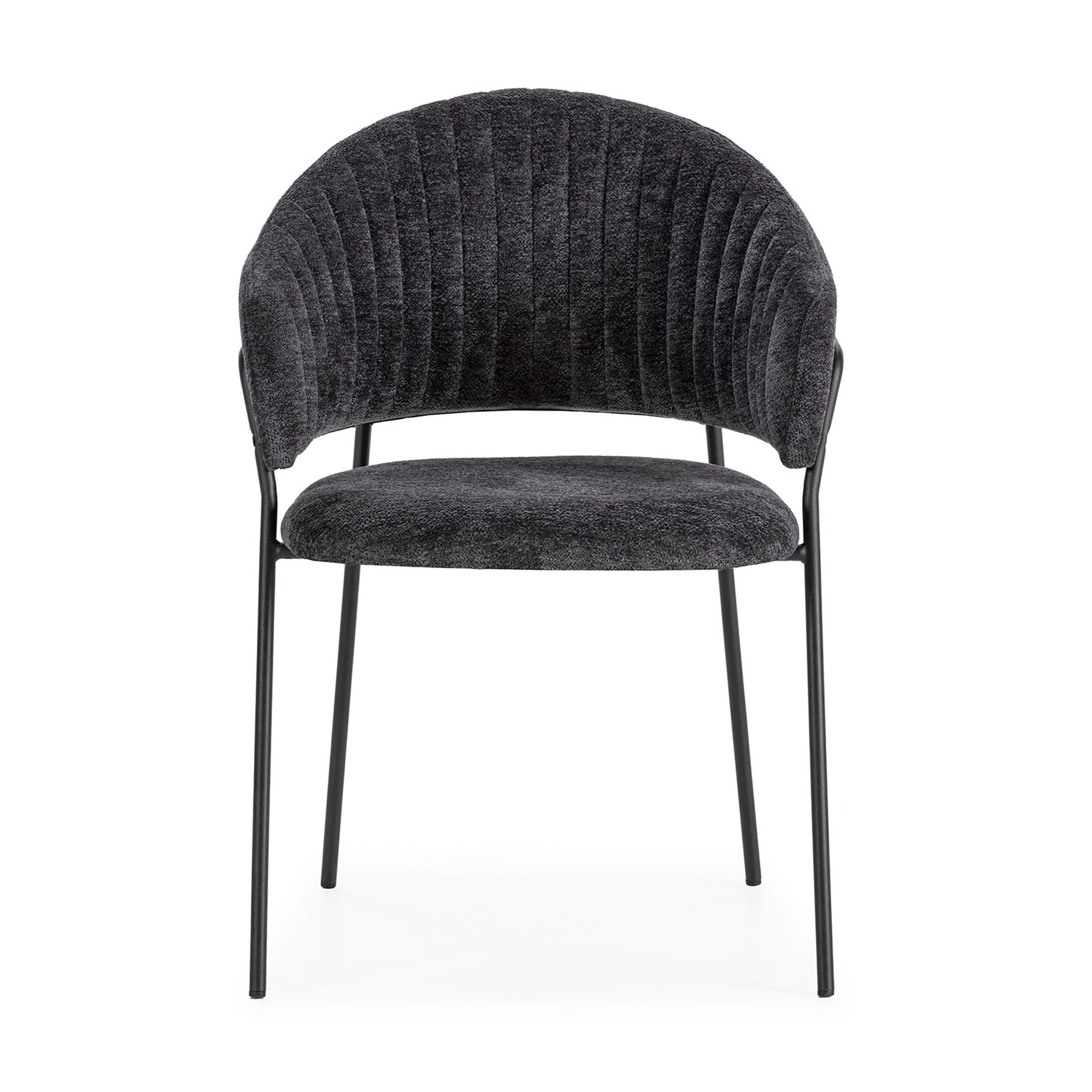 Set di 2 sedie in tessuto con gambe in metallo Clelia 49x54 h75 cm