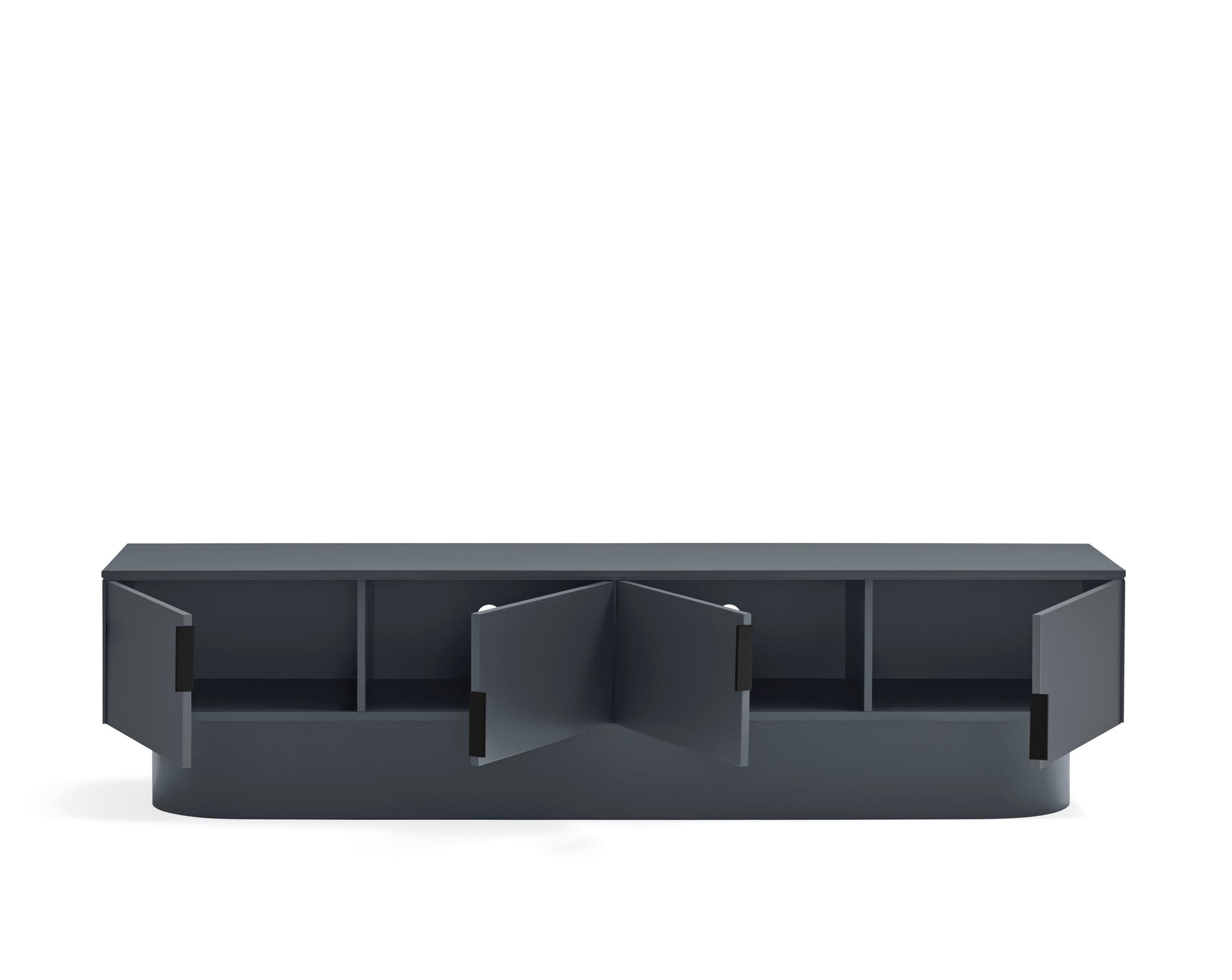 Mobile TV 4 ante laccato grigio antracite Totem 200x45 cm