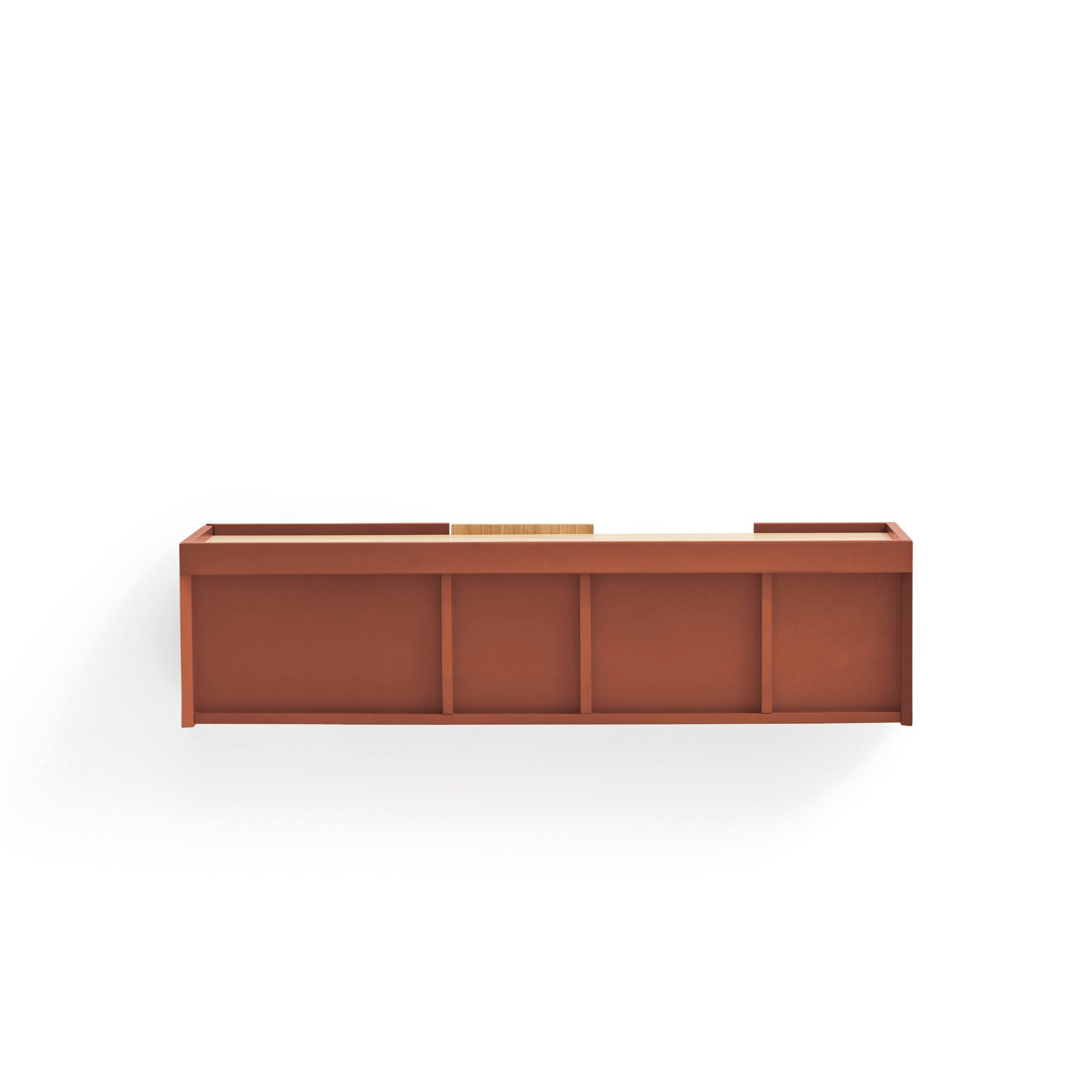Consolle sospesa legno rovere e terracotta Otto 110x35 cm
