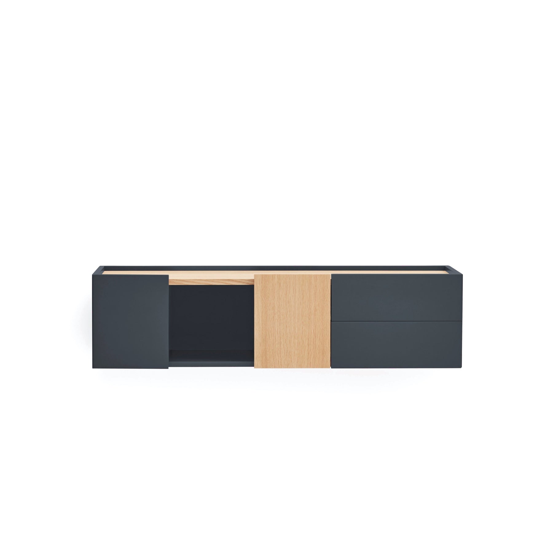 Consolle sospesa legno rovere e grigio antracite Otto 110x35 cm