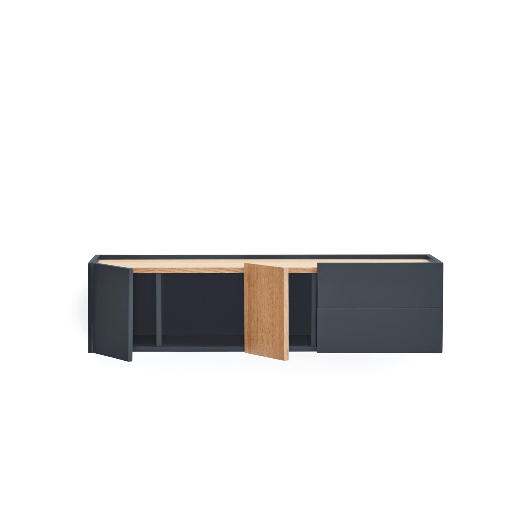 Consolle sospesa legno rovere e grigio antracite Otto 110x35 cm