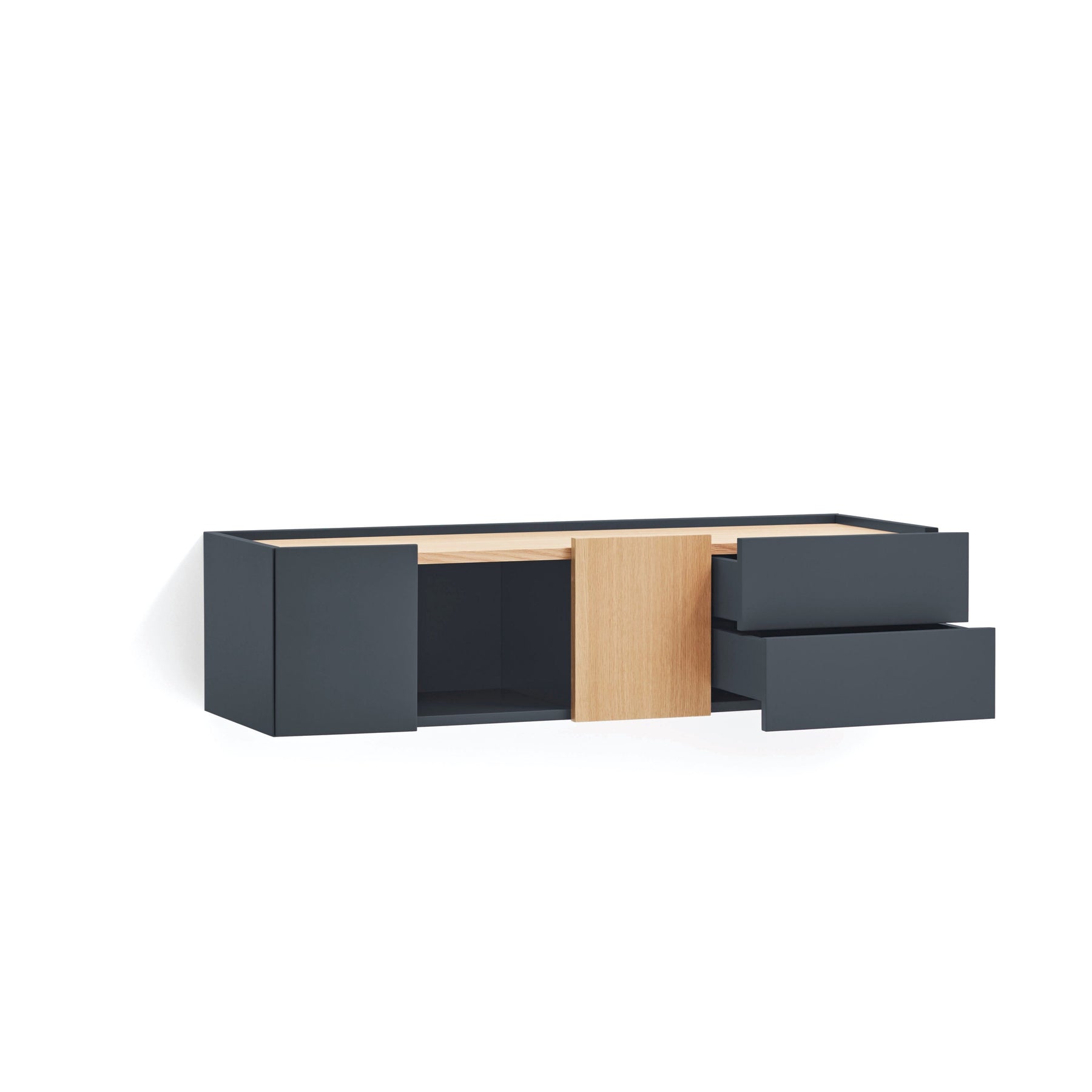 Consolle sospesa legno rovere e grigio antracite Otto 110x35 cm