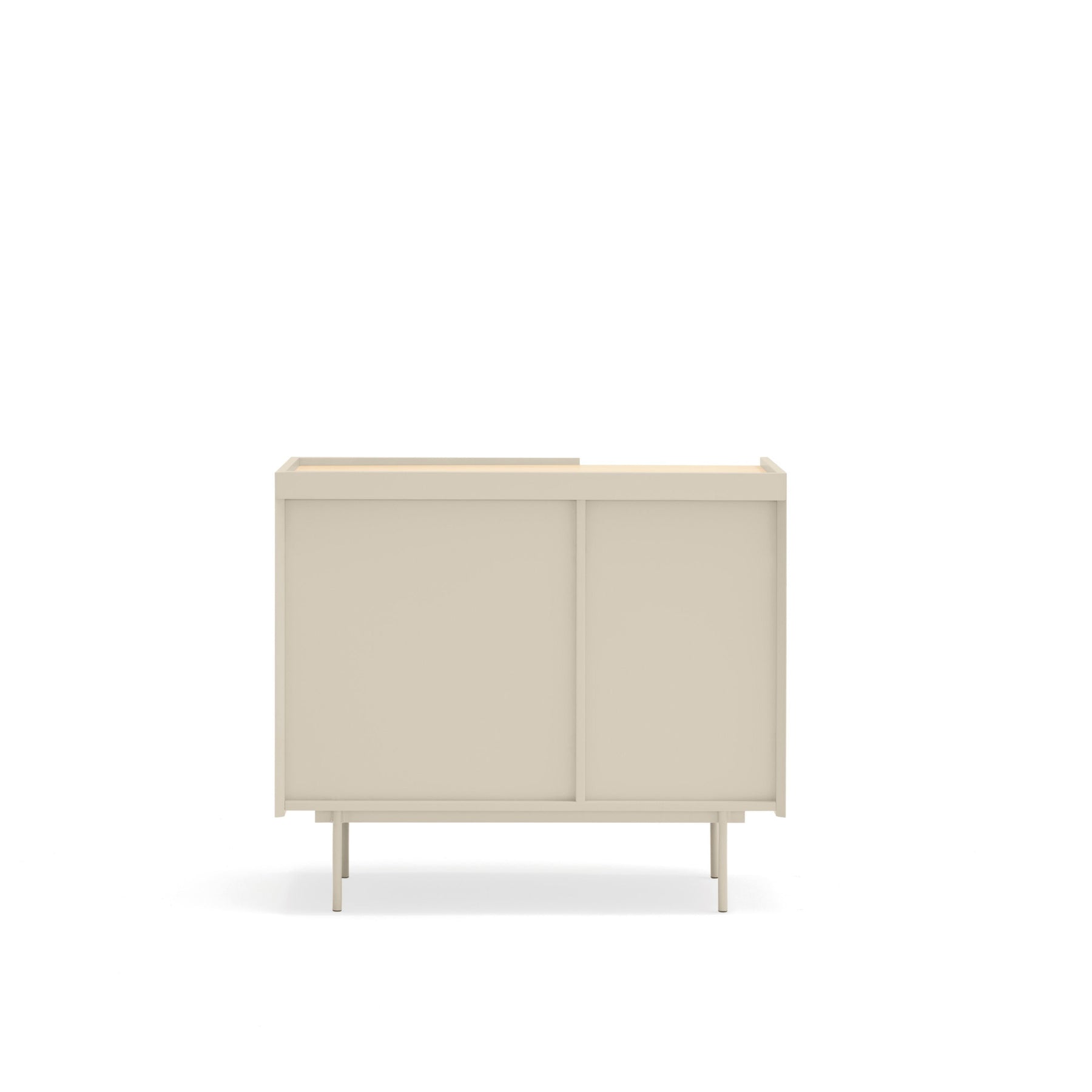 Cassettiera tre cassetti con anta legno rovere e cashmere Otto di Teulat 88x78 cm