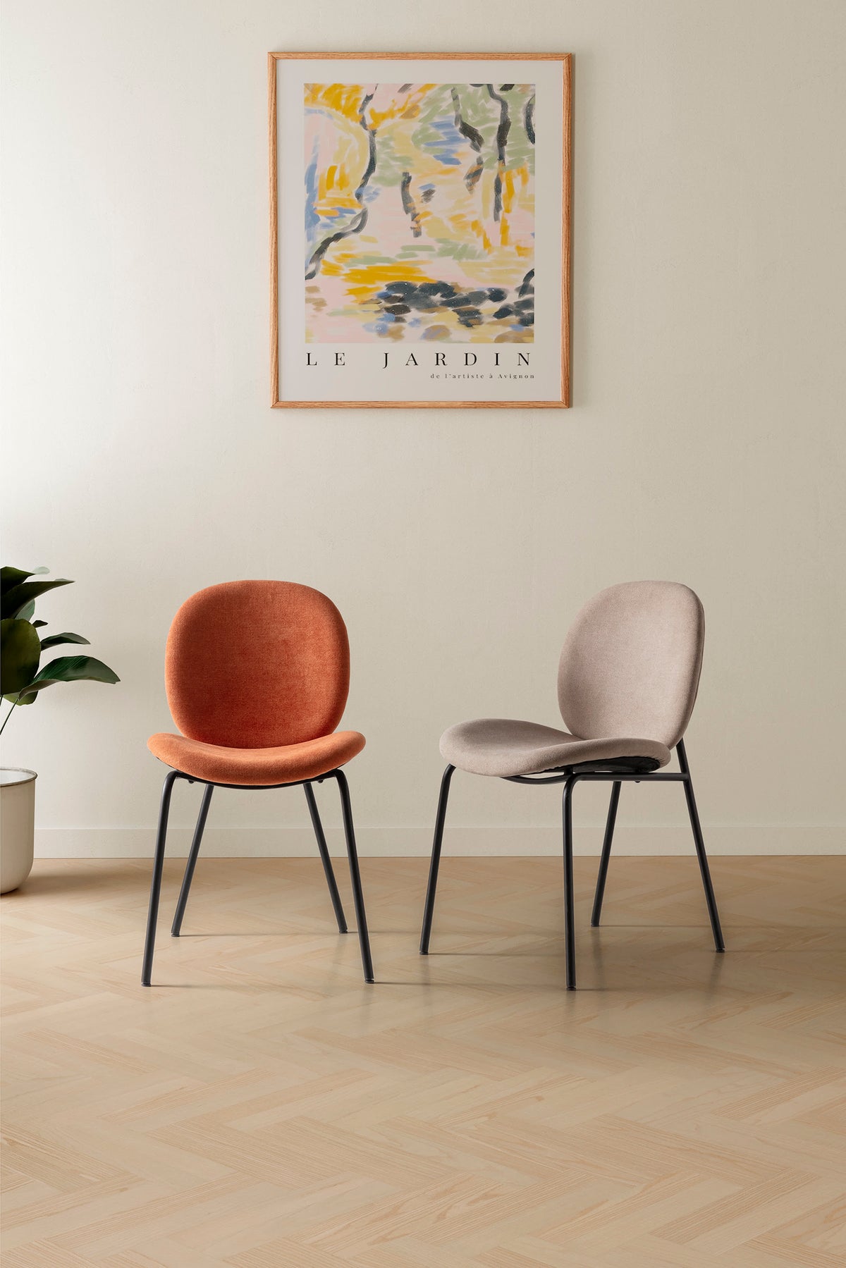 Set di 2 sedie con struttura in metallo e gambe Corin 47x51 h81 cm