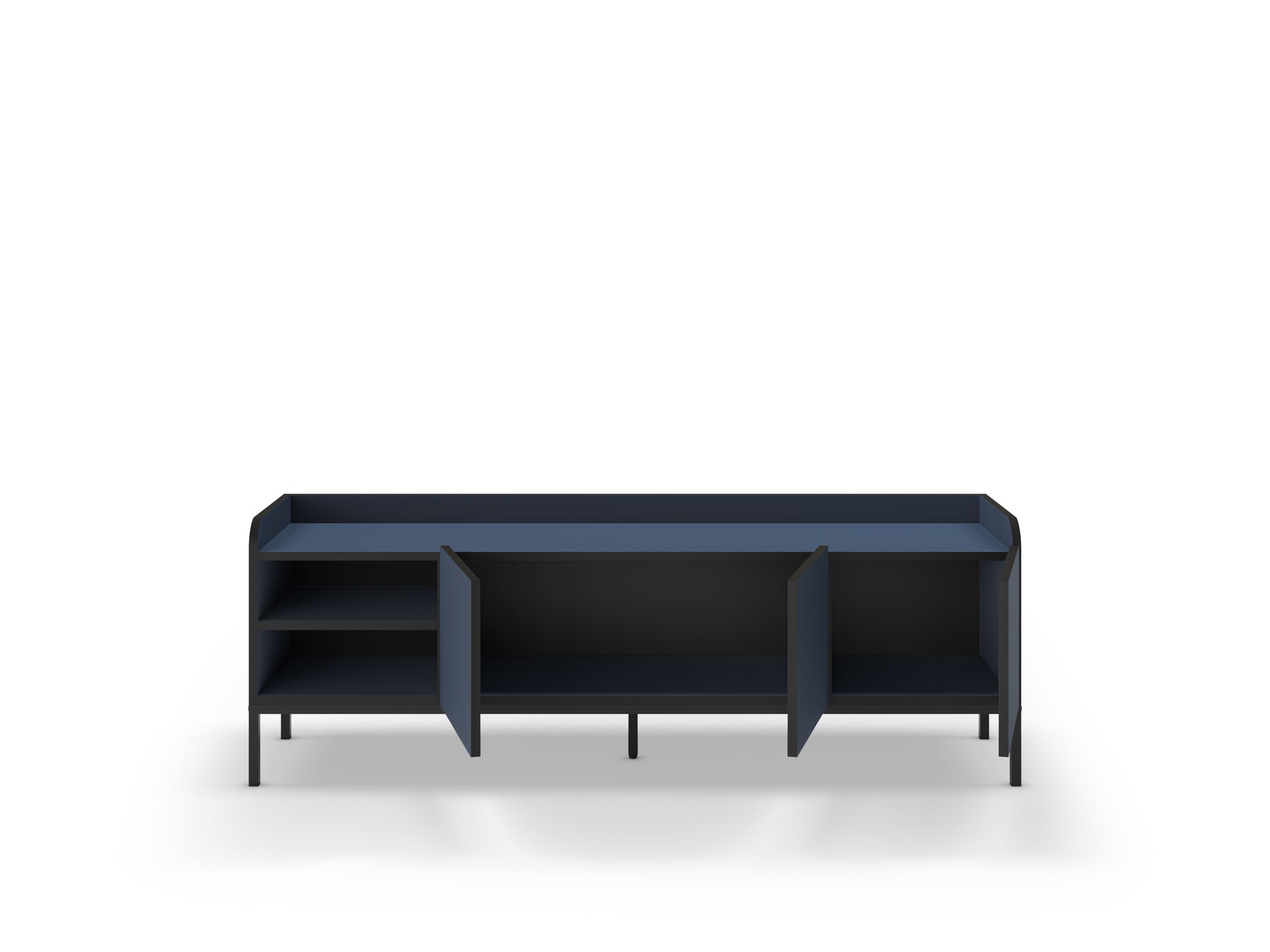 Mobile TV 3 ante con gamba in metallo Audry 160x55 cm