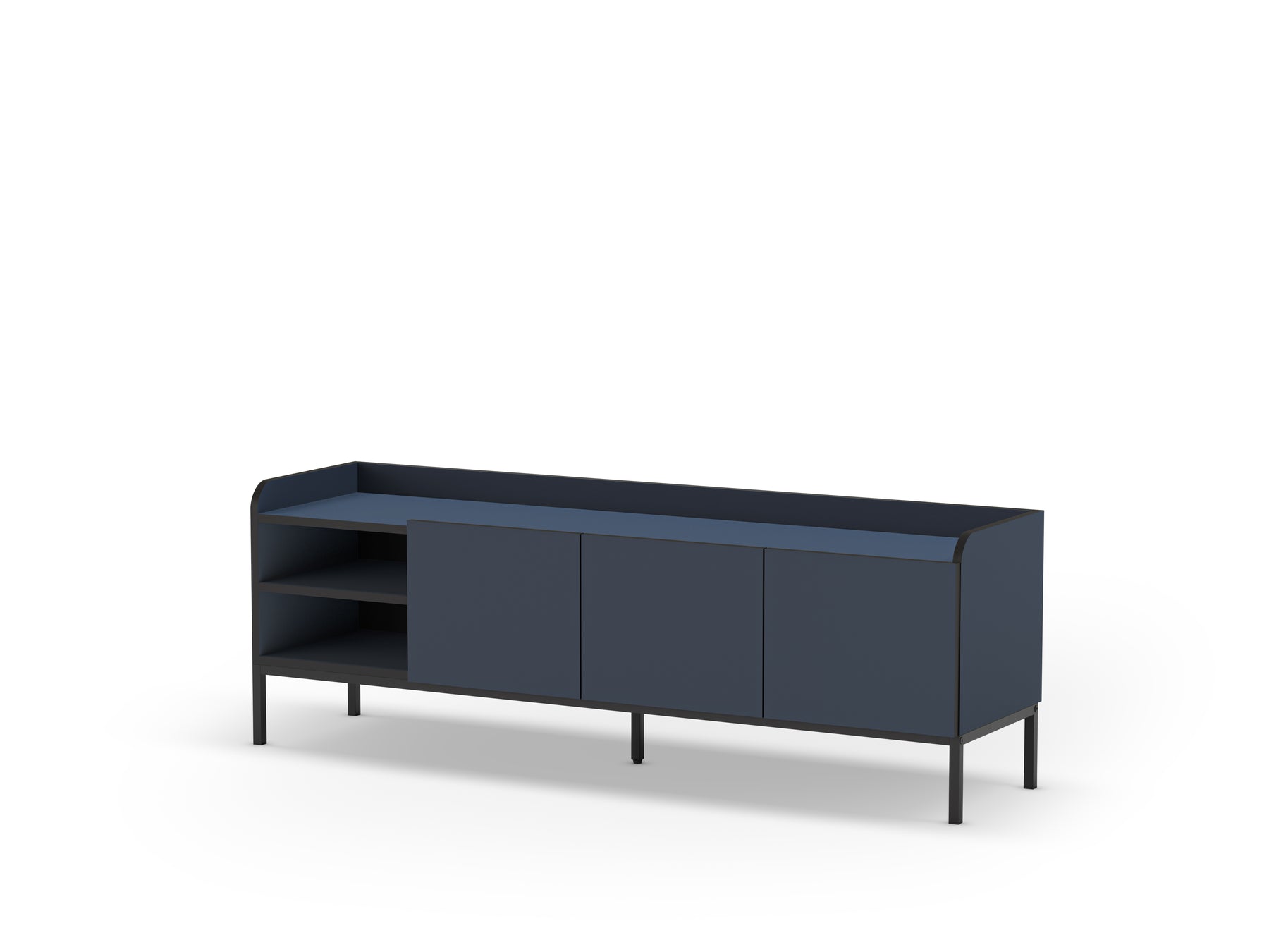 Mobile TV 3 ante con gamba in metallo Audry 160x55 cm