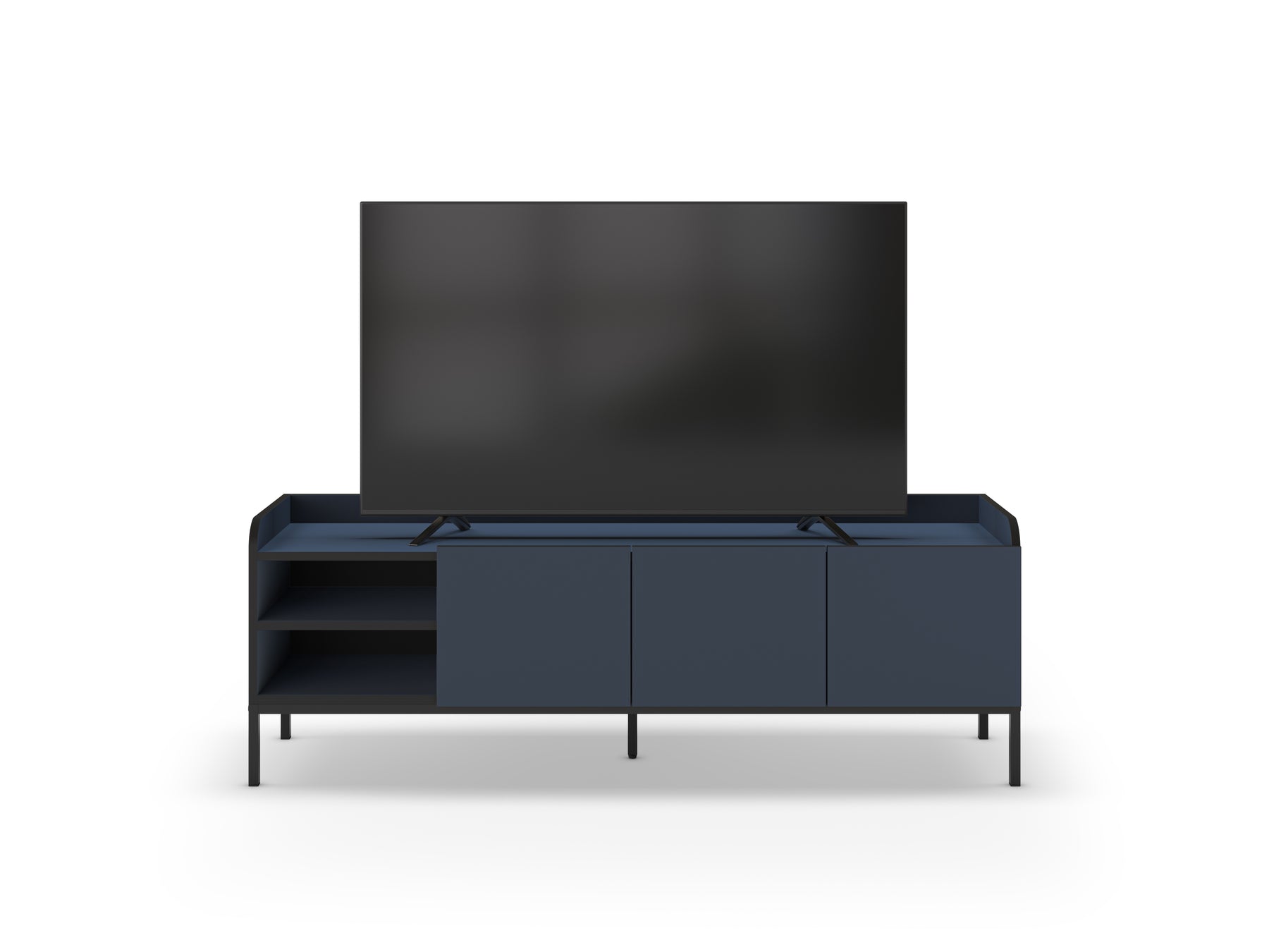Mobile TV 3 ante con gamba in metallo Audry 160x55 cm