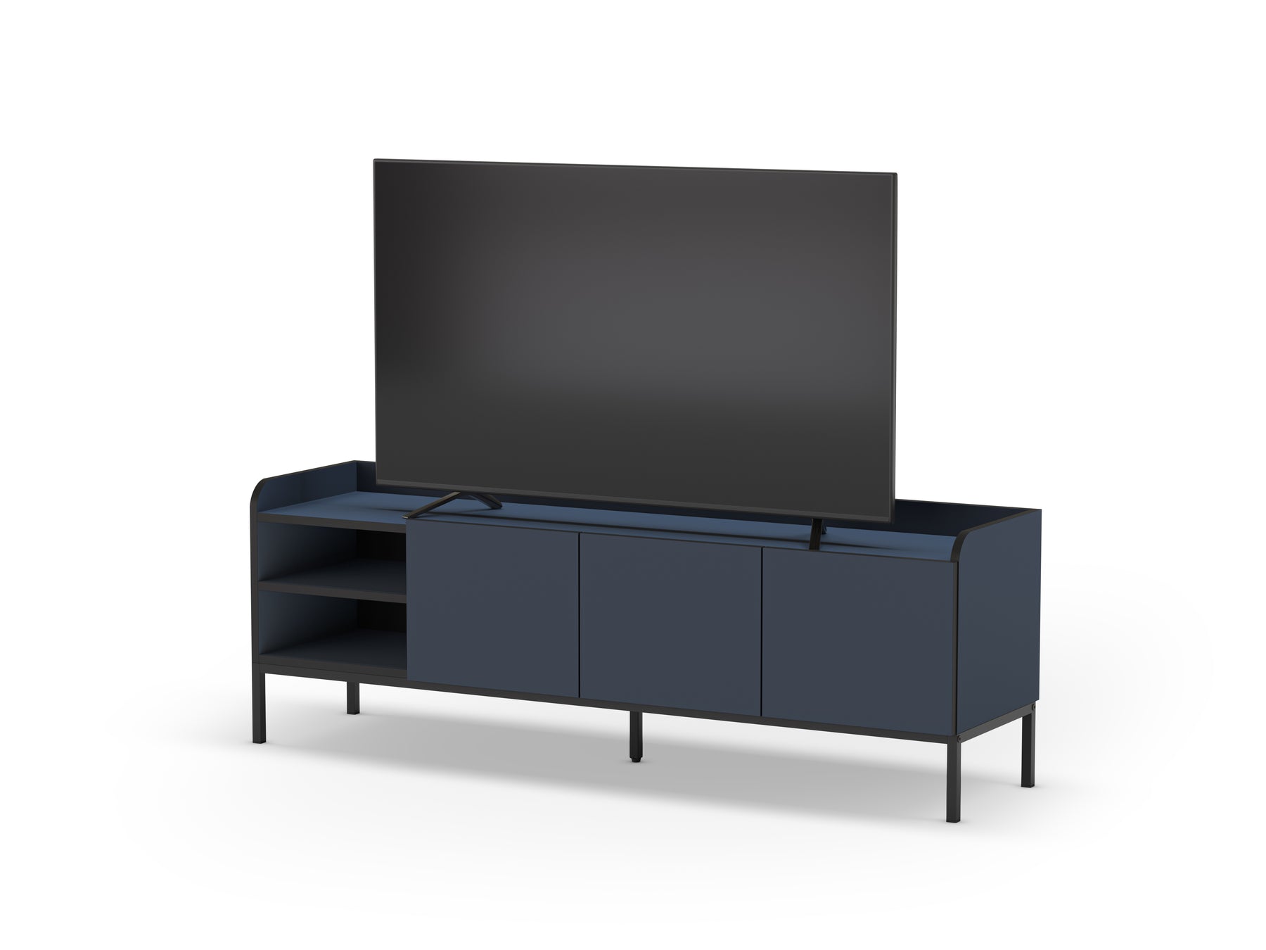 Mobile TV 3 ante con gamba in metallo Audry 160x55 cm