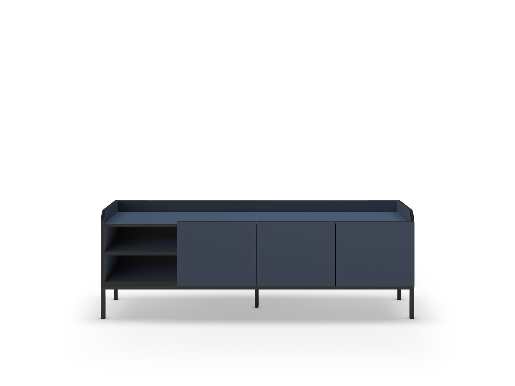 Mobile TV 3 ante con gamba in metallo Audry 160x55 cm