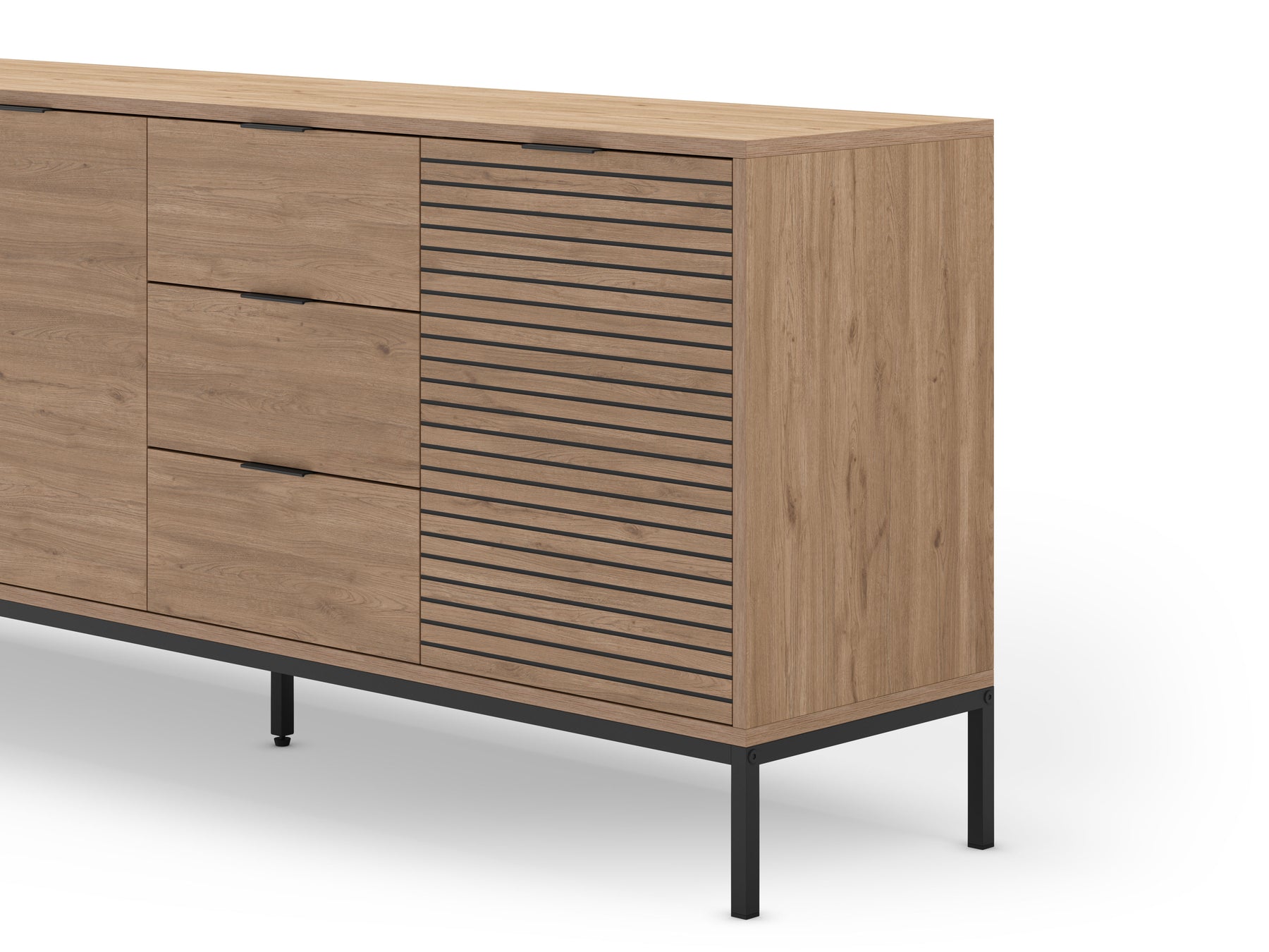 Madia 3 ante 3 cassetti rovere Ally 180x80 cm